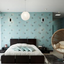 De keuze van behang voor de slaapkamer: ontwerp, foto, combinatie-opties-14