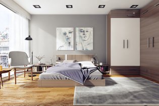 Hjørne garderobe i soveværelset: typer, indhold, størrelser, design