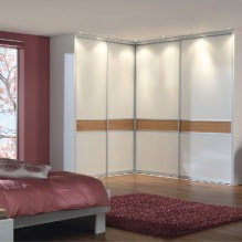 خزانة ملابس زاوية في غرفة النوم: الأنواع ، والمحتوى ، والأحجام ، والتصميم - 6