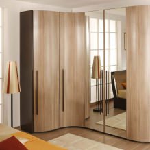 Γωνιακή ντουλάπα στο υπνοδωμάτιο: τύποι, περιεχόμενο, μεγέθη, σχέδιο-8