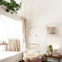Swing a l'apartament: vistes, elecció de la ubicació de la instal·lació, les millors fotos i idees per a l'interior-5