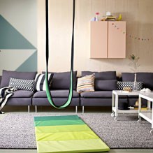 Swing στο διαμέρισμα: τύποι, επιλογή τοποθεσίας εγκατάστασης, οι καλύτερες φωτογραφίες και ιδέες για το εσωτερικό-13
