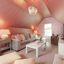 Reka bentuk ruang tamu dengan warna merah jambu: 50 contoh foto-12