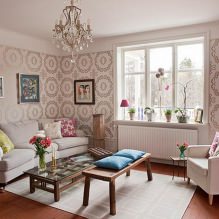 Reka bentuk ruang tamu dalam warna merah jambu: 50 contoh foto-14