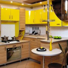 Stūra virtuves dizains ar bāra leti-17