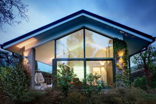 בתים עם חלונות פנורמיים: 70 תמונות ופתרונות מעוררי השראה הטובים ביותר