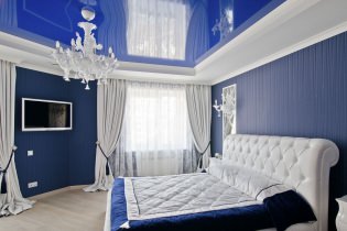 תקרות מתיחה בחדר השינה: 60 אפשרויות מודרניות, צילום בפנים
