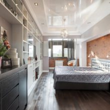 Yatak odasında germe tavanlar: 60 modern seçenek, iç mekanda fotoğraflar-25