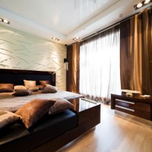 Yatak odasında germe tavanlar: 60 modern seçenek, iç mekanda fotoğraf-14