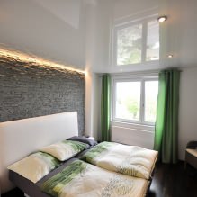 Stræklofter i soveværelset: 60 moderne muligheder, foto i interiøret-20