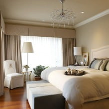 Yatak odasında germe tavanlar: 60 modern seçenek, iç mekanda fotoğraf-23