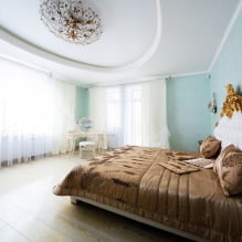 Sostres elàstics al dormitori: 60 opcions modernes, foto a l'interior-5