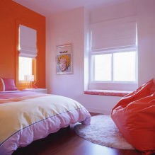 Disseny de dormitori en tons taronja: característiques de disseny, combinacions, foto-1
