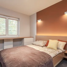 Reka bentuk bilik tidur dalam warna oren: ciri reka bentuk, kombinasi, foto-3