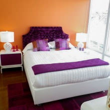 Makuuhuoneen suunnittelu oranssilla sävyillä: suunnitteluominaisuudet, yhdistelmät, valokuva-6