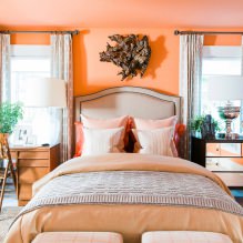 Reka bentuk bilik tidur dalam warna oren: ciri reka bentuk, kombinasi, foto-15