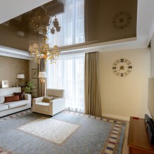 Paper pintat a l'interior de la sala d'estar: 60 opcions de disseny moderns-3