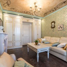 Paper pintat a l'interior de la sala d'estar: 60 opcions de disseny moderns-11