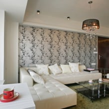 Paper pintat a l'interior de la sala d'estar: 60 opcions de disseny moderns-12