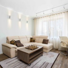 Stretch stropy v obývacím pokoji: výhledy, design, osvětlení, 60 fotografií v interiéru-5