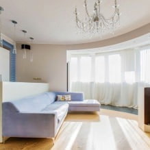 Stretch stropy v obývacej izbe: výhľady, dizajn, osvetlenie, 60 fotografií v interiéri-8