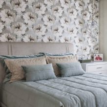 Design della camera da letto con carta da parati grigia: 70 migliori foto all'interno-4