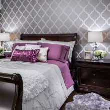 Thiết kế phòng ngủ với giấy dán tường màu xám: 70 bức ảnh đẹp nhất trong nội thất-15