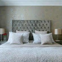 Дизайн на спалня със сив тапет: 70 най-добри снимки в интериора-17