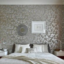 Дизайн на спалня със сив тапет: 70 най-добри снимки в интериора-11