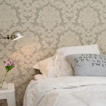 Design della camera da letto con carta da parati grigia: 70 migliori foto all'interno-9