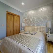 Schlafzimmerdesign mit grauer Tapete: 70 beste Fotos im Innenraum-10