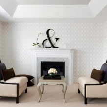 Biele a čiernobiele tapety v obývacej izbe: 55 fotografií v interiéri-10