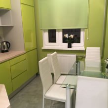 Design bucătărie cu tapet verde: 55 de fotografii moderne în interior-15