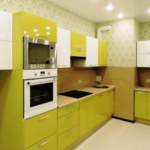 Design bucătărie cu tapet verde: 55 de fotografii moderne în interior-1