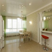 Reka bentuk dapur dengan kertas dinding hijau: 55 foto moden di pedalaman-8