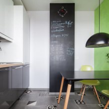 Reka bentuk dapur dengan kertas dinding hijau: 55 foto moden di pedalaman-5