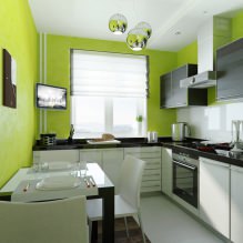 Design della cucina con carta da parati verde: 55 foto moderne all'interno-4