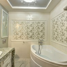 Tapetes vannas istabai: plusi un mīnusi, veidi, dizains, 70 fotogrāfijas interjerā-12