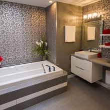 Hình nền cho phòng tắm: Ưu và nhược điểm, Loại, Thiết kế, 70 ảnh trong nhà-15