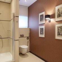 Kertas dinding untuk bilik mandi: kebaikan dan keburukan, jenis, reka bentuk, 70 foto di pedalaman-27