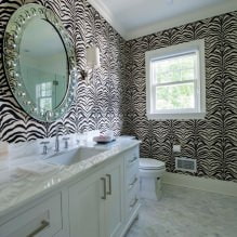 Kertas dinding untuk bilik mandi: kebaikan dan keburukan, jenis, reka bentuk, 70 foto di pedalaman-26