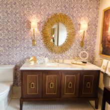 Kertas dinding untuk bilik mandi: kebaikan dan keburukan, jenis, reka bentuk, 70 foto di pedalaman-1