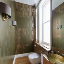 Tapetes vannas istabai: plusi un mīnusi, veidi, dizains, 70 fotogrāfijas interjerā-6