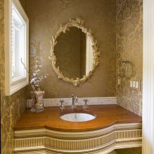 Kertas dinding untuk bilik mandi: kebaikan dan keburukan, jenis, reka bentuk, 70 foto di pedalaman-0