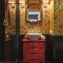 Kertas dinding untuk bilik mandi: kebaikan dan keburukan, jenis, reka bentuk, 70 foto di pedalaman-14
