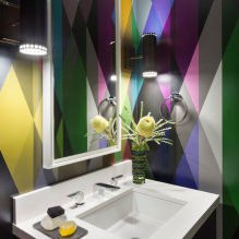 Hình nền cho phòng tắm: Ưu và nhược điểm, Loại, Thiết kế, 70 ảnh trong nhà-3