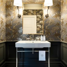 Papier peint pour la salle de bain: avantages et inconvénients, types, design, 70 photos à l'intérieur-9