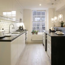 Suunnittelu valkoinen keittiö, jossa on musta työtaso: 80 parasta ideaa, valokuvia sisätiloissa-22