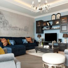 Nástenné dekorácie v obývacej izbe: výber farieb, povrchových úprav, akcentovaná stena v interiéri-12