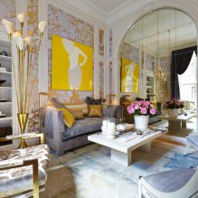 Nástěnná dekorace v obývacím pokoji: výběr barev, povrchových úprav, akcentovaná stěna v interiéru-9